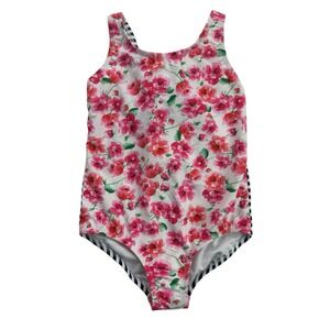Tommy Bahama Girls Size 6 One Piece Floral / Striped 2 Patterns Swimsuit NWT NEW